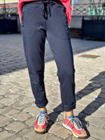 Charger l'image dans la galerie, Pantalon jogging MIKO Marine taille élastiquée bandes pailletées
