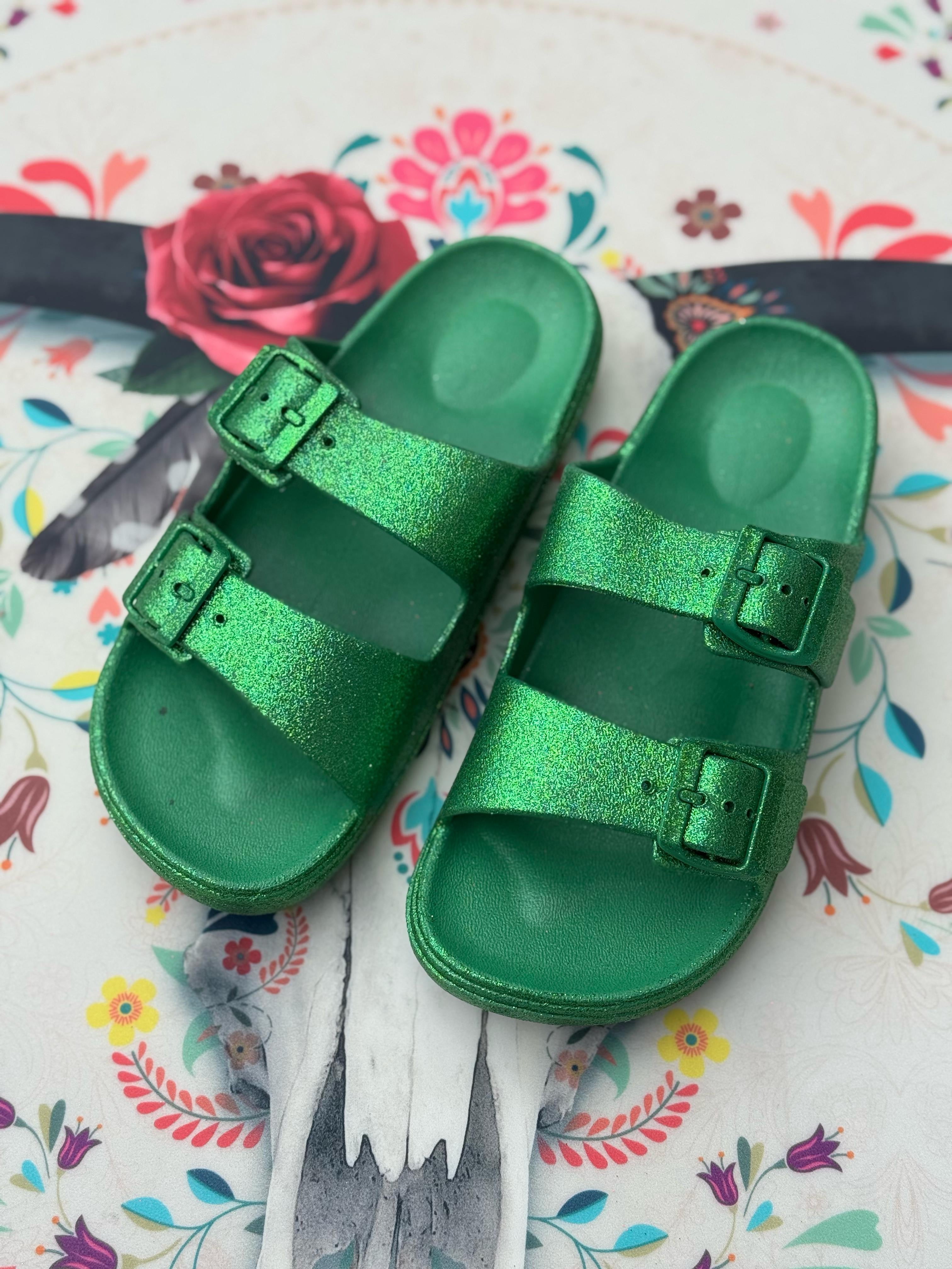 Sandales pailletées DINA Vert