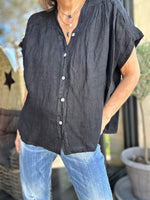 Charger l'image dans la galerie, Blouse lin Noir - 86
