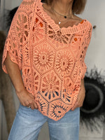 Charger l'image dans la galerie, Pull crochet + Top ZARA Corail
