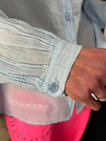 Charger l'image dans la galerie, Chemise Bleu ciel imprimé dos - LORYA
