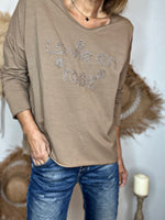 Charger l&#39;image dans la galerie, Tee shirt LA VIE EN ROSE Camel
