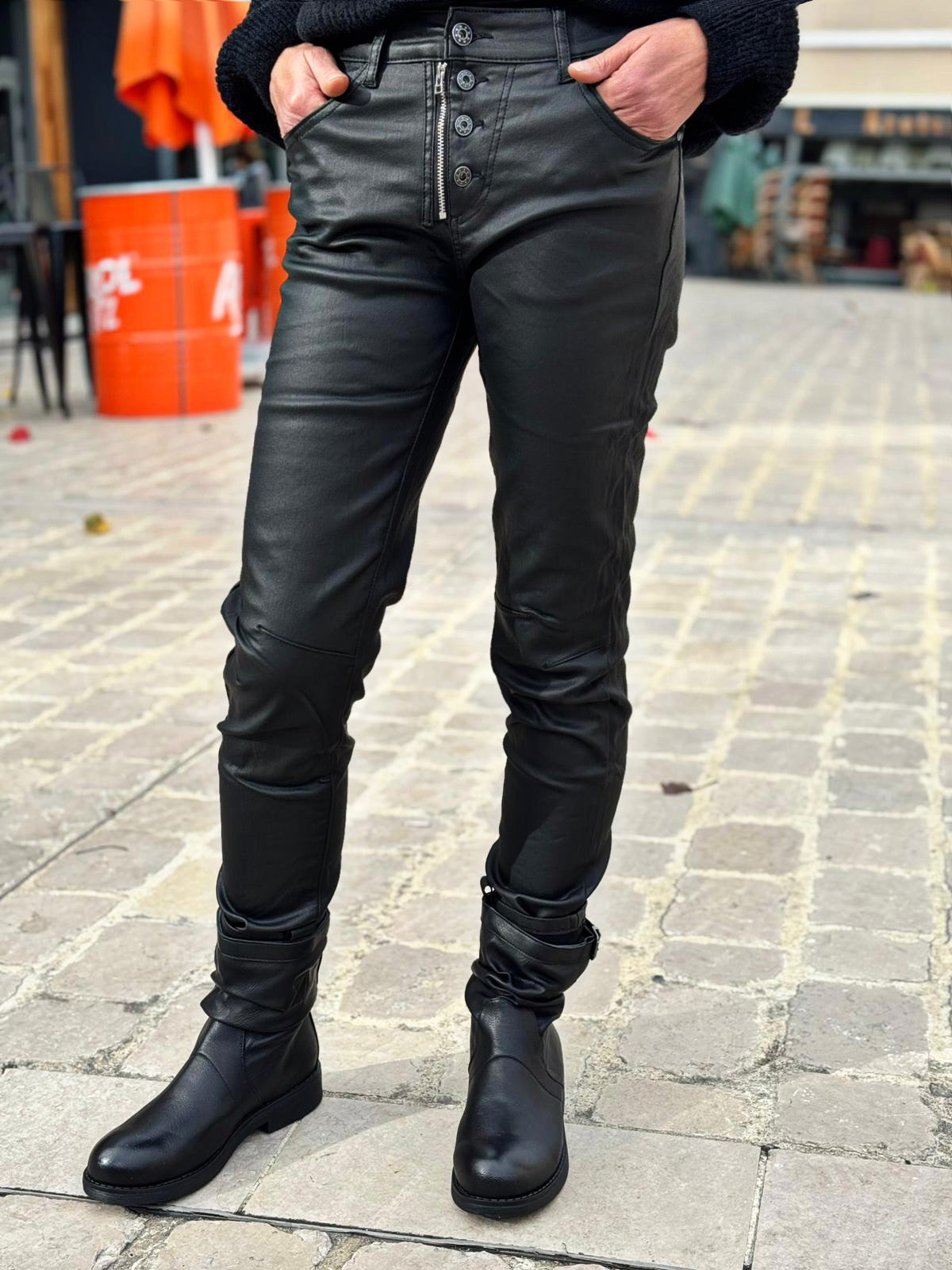 Pantalon simili cuir MAX Noir