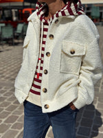 Charger l&#39;image dans la galerie, Blouson bouclette GAB Ecru
