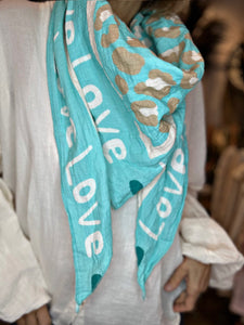 Foulard LOVE Turquoise