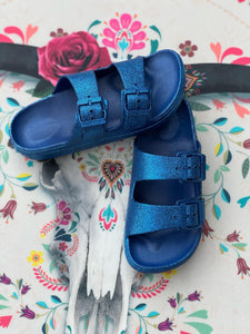 Sandales pailletées DINA bleu
