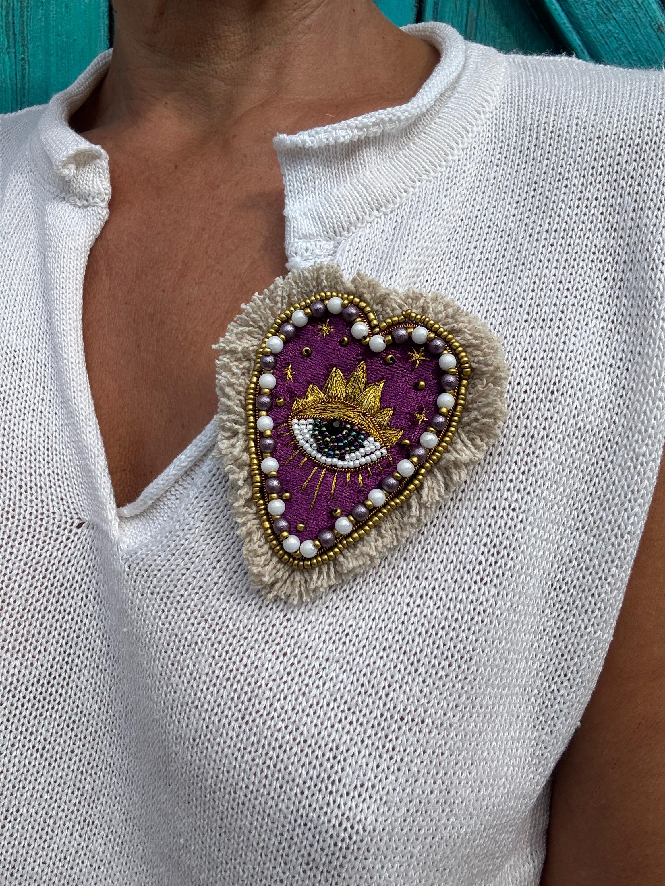 Broche PAULE Violet Création Ci.o.mi
