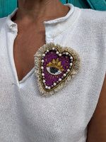 Charger l&#39;image dans la galerie, Broche PAULE Violet Création Ci.o.mi
