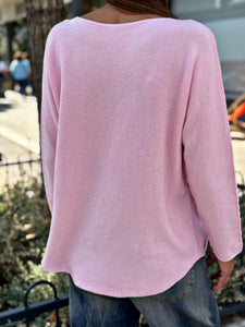 Pull doux LINO Rose