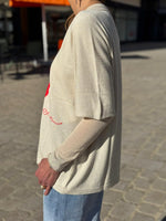 Charger l'image dans la galerie, Pull LOVE Ecru/Rouge
