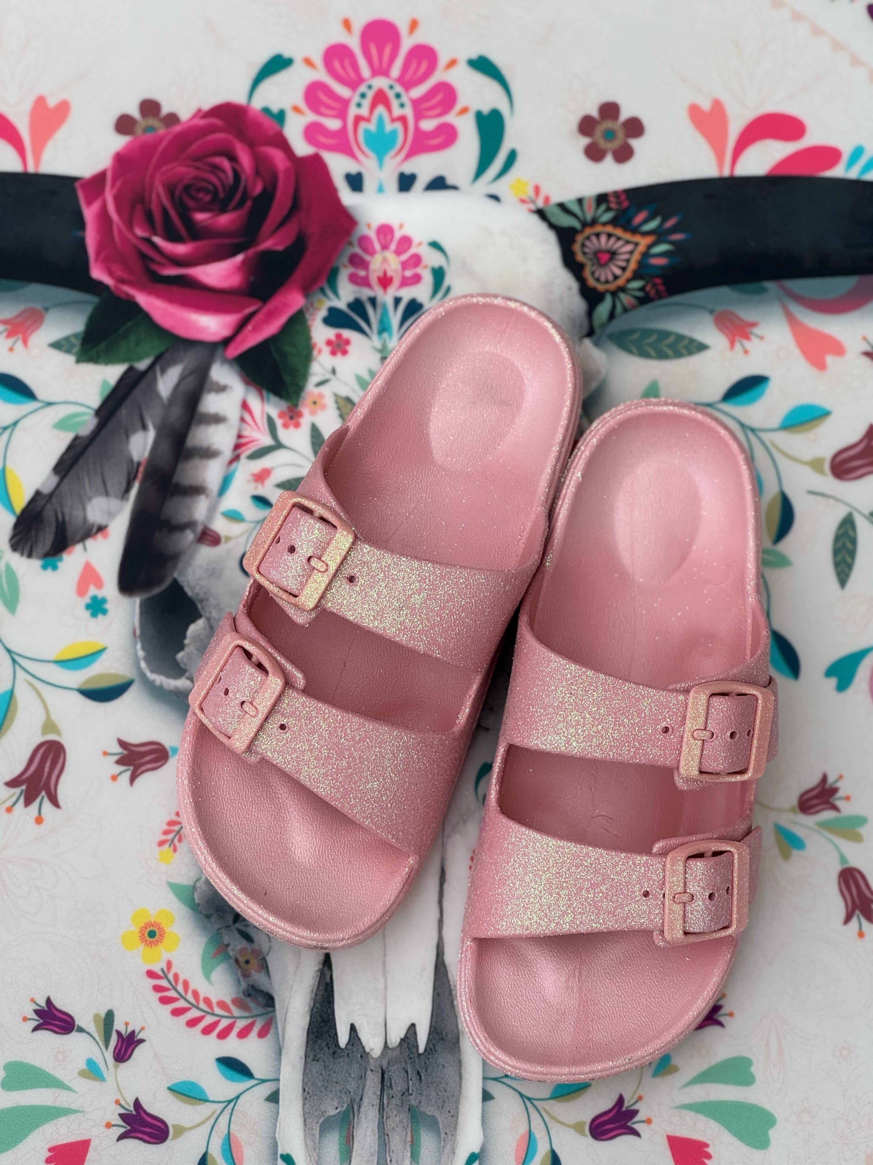 Sandales pailletées DINA Rose