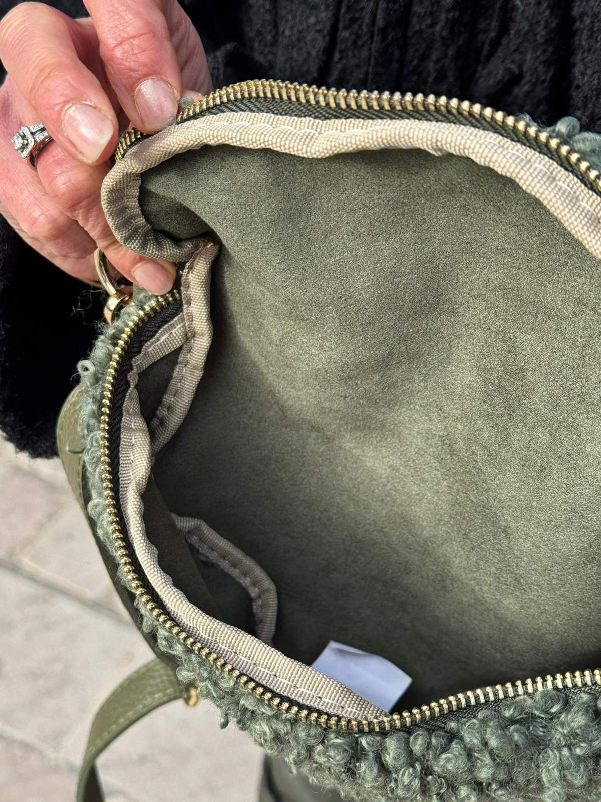 Sac banane bouclette MILA Kaki