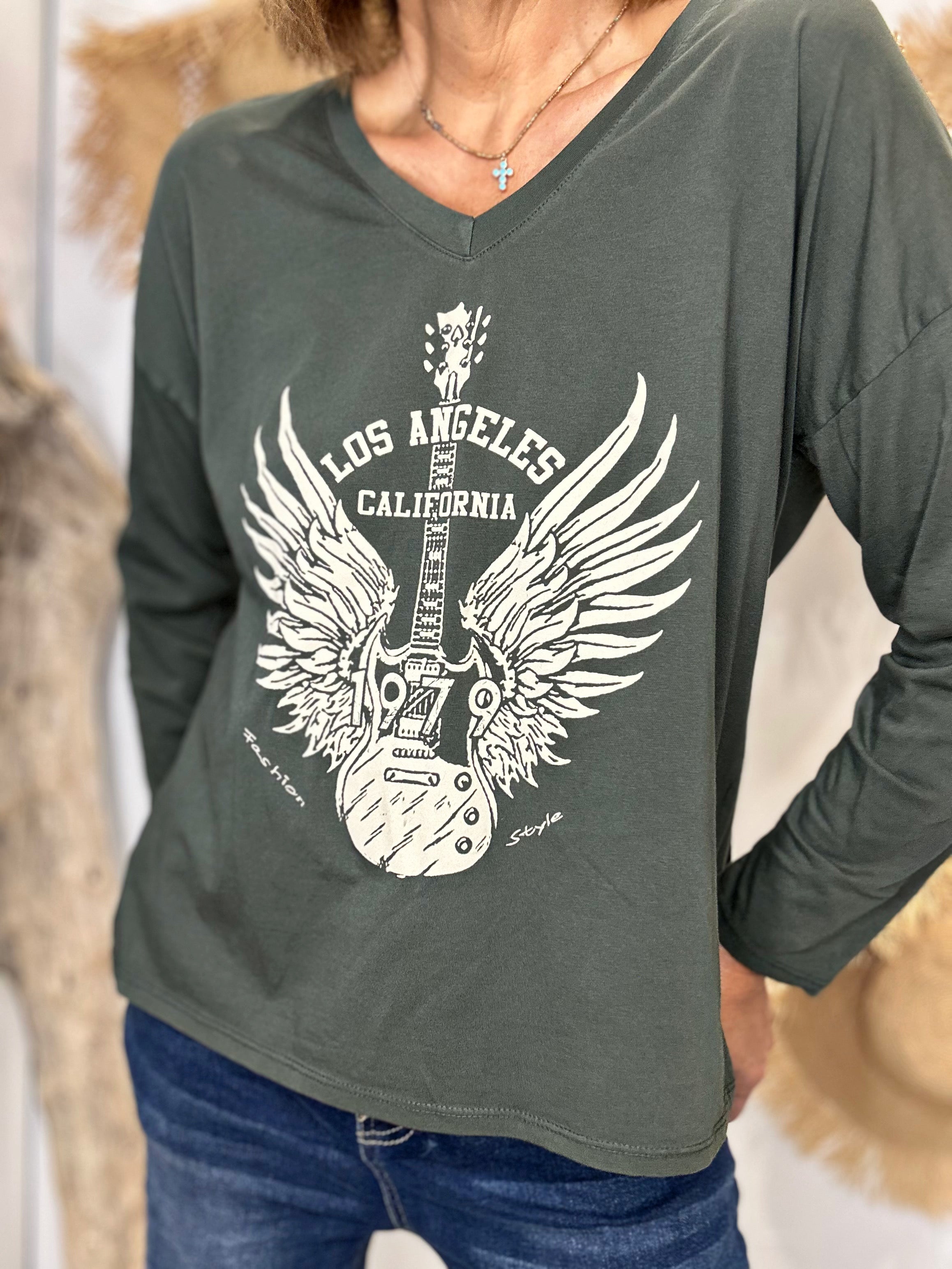 Tee shirt LOS ANGELES Kaki