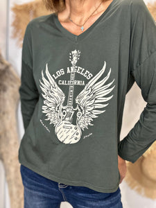 Tee shirt LOS ANGELES Kaki