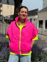 Charger l&#39;image dans la galerie, Doudoune manches courtes FIZZ Fuchsia fluo

