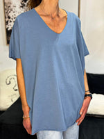 Charger l'image dans la galerie, Tee shirt uni LORIS Bleu jeans
