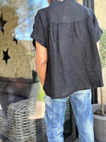 Charger l'image dans la galerie, Blouse lin Noir - 86
