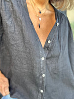 Charger l'image dans la galerie, Blouse lin Noir - 86
