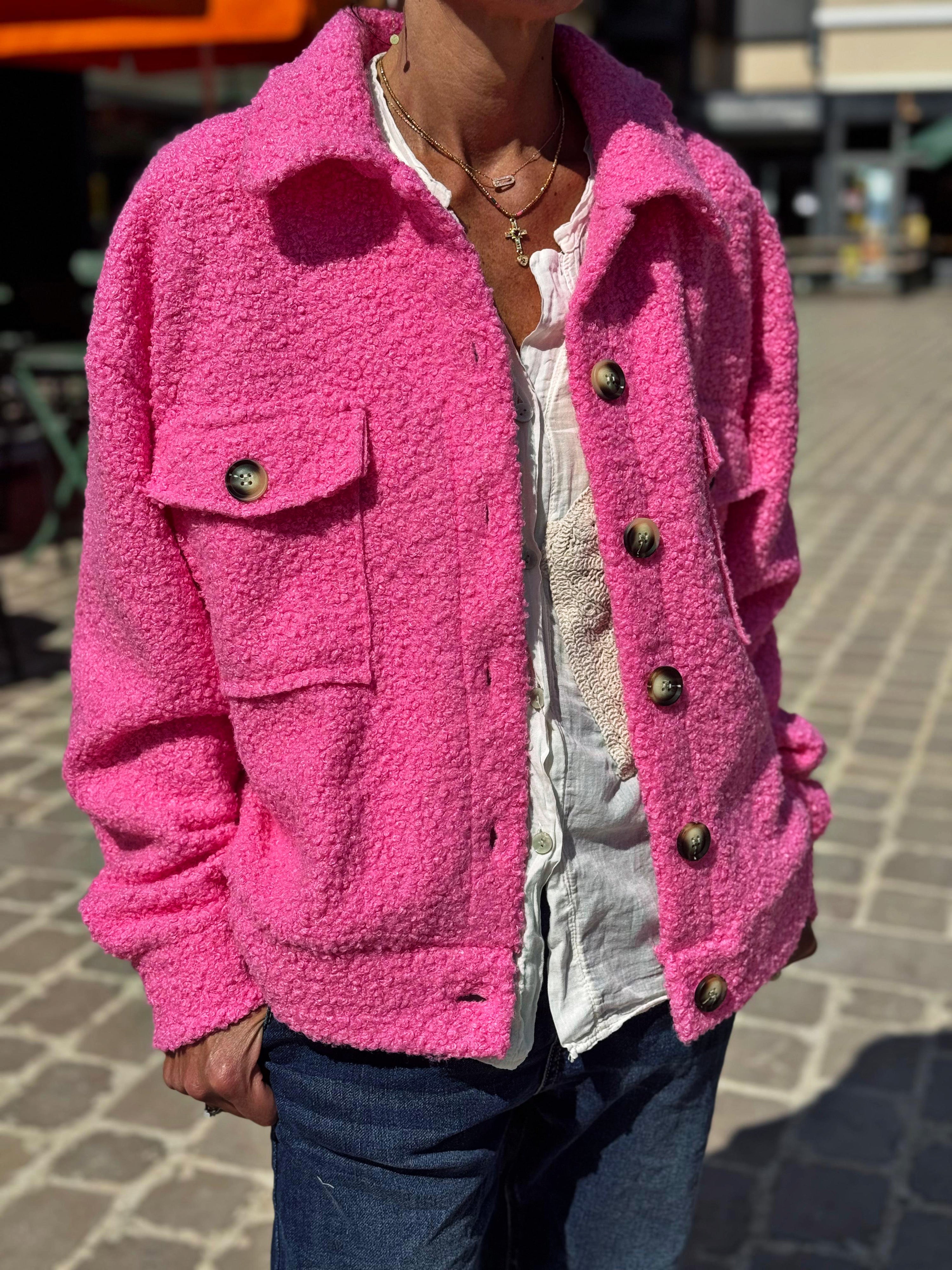 Blouson bouclette GAB Rose malabar
