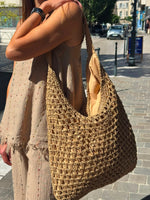 Charger l'image dans la galerie, Sac cabas ajouré Camel - MARCEAU
