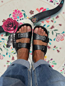 Sandales pailletées DINA Noir