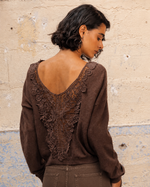 Charger l'image dans la galerie, Pull ALBA Choco - Gold and Silver
