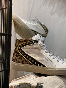 Baskets hautes NILA Blanc- Leopard