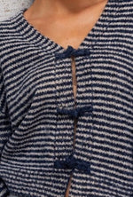 Charger l'image dans la galerie, Gilet NOE rayé Marine - Gold and Silver
