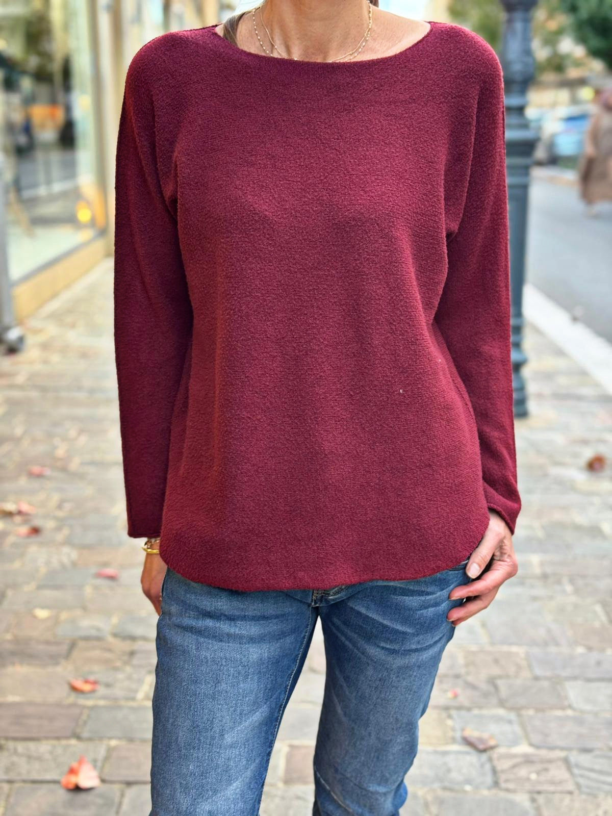 Pull doux LINO Bordeaux