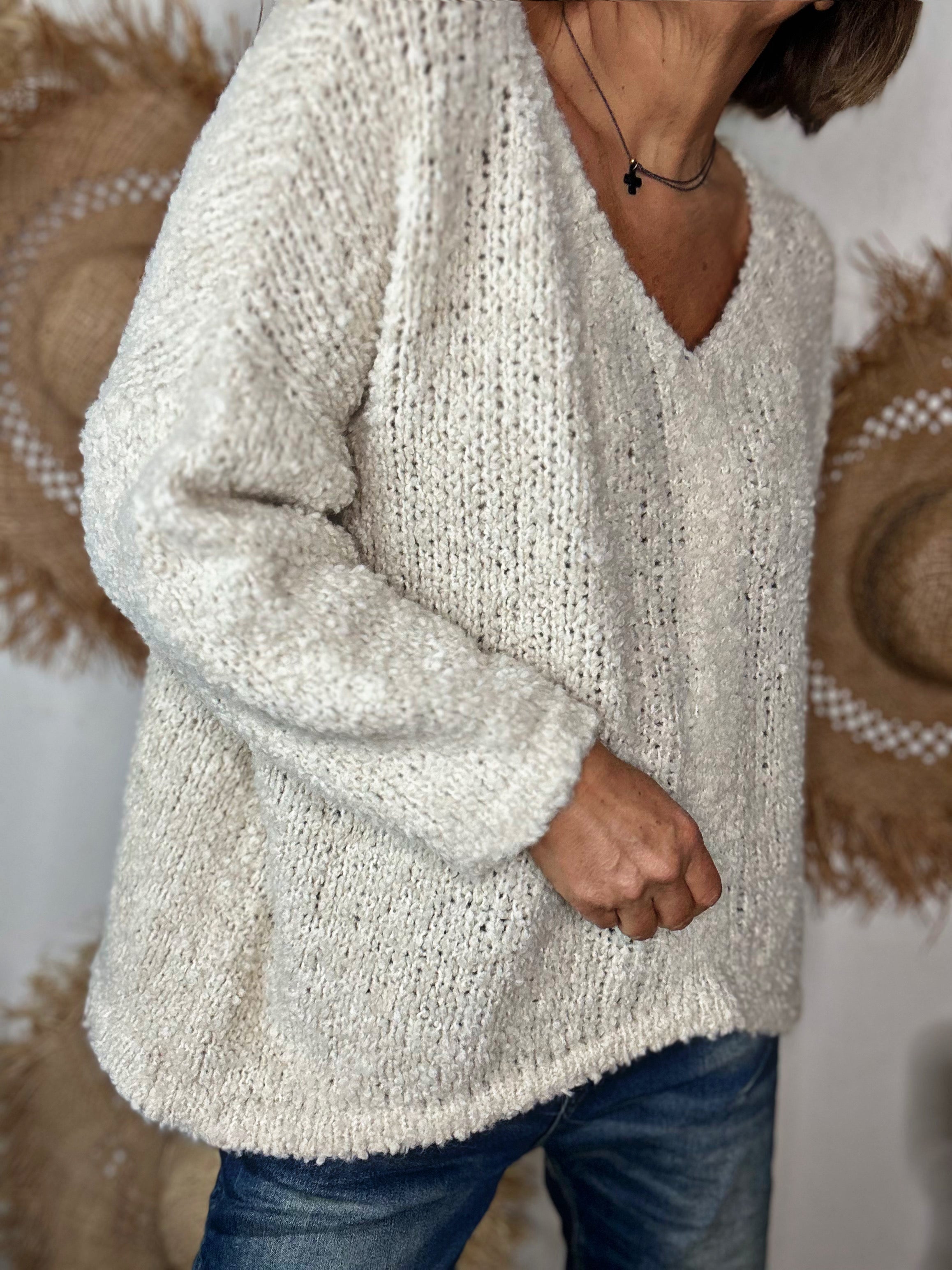 Pull bouclette MARTINO Beige