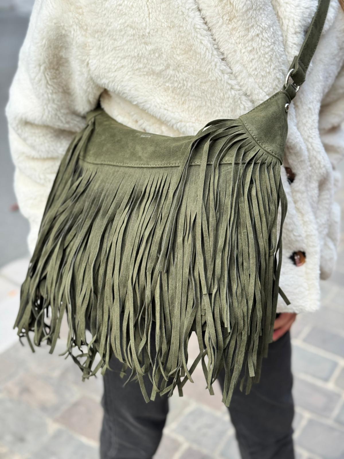Sac à franges SAVANA Kaki