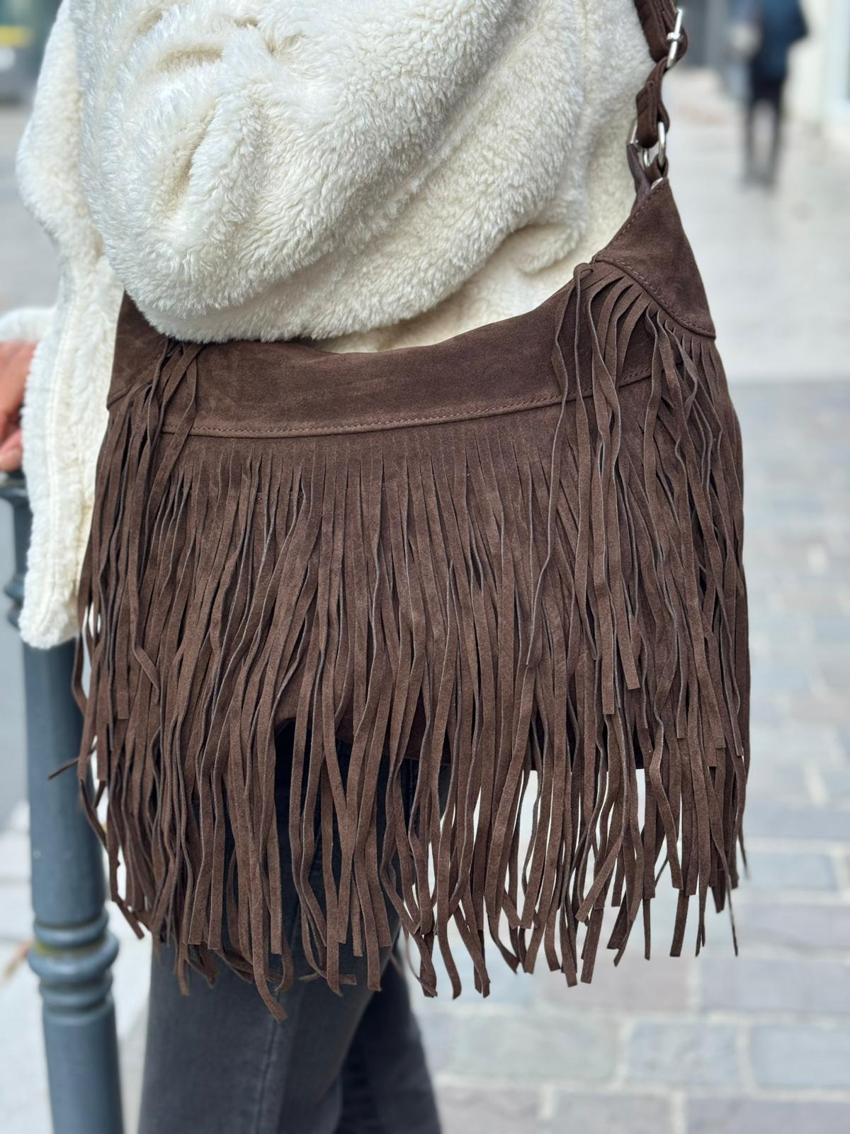 Sac à franges SAVANA Choco
