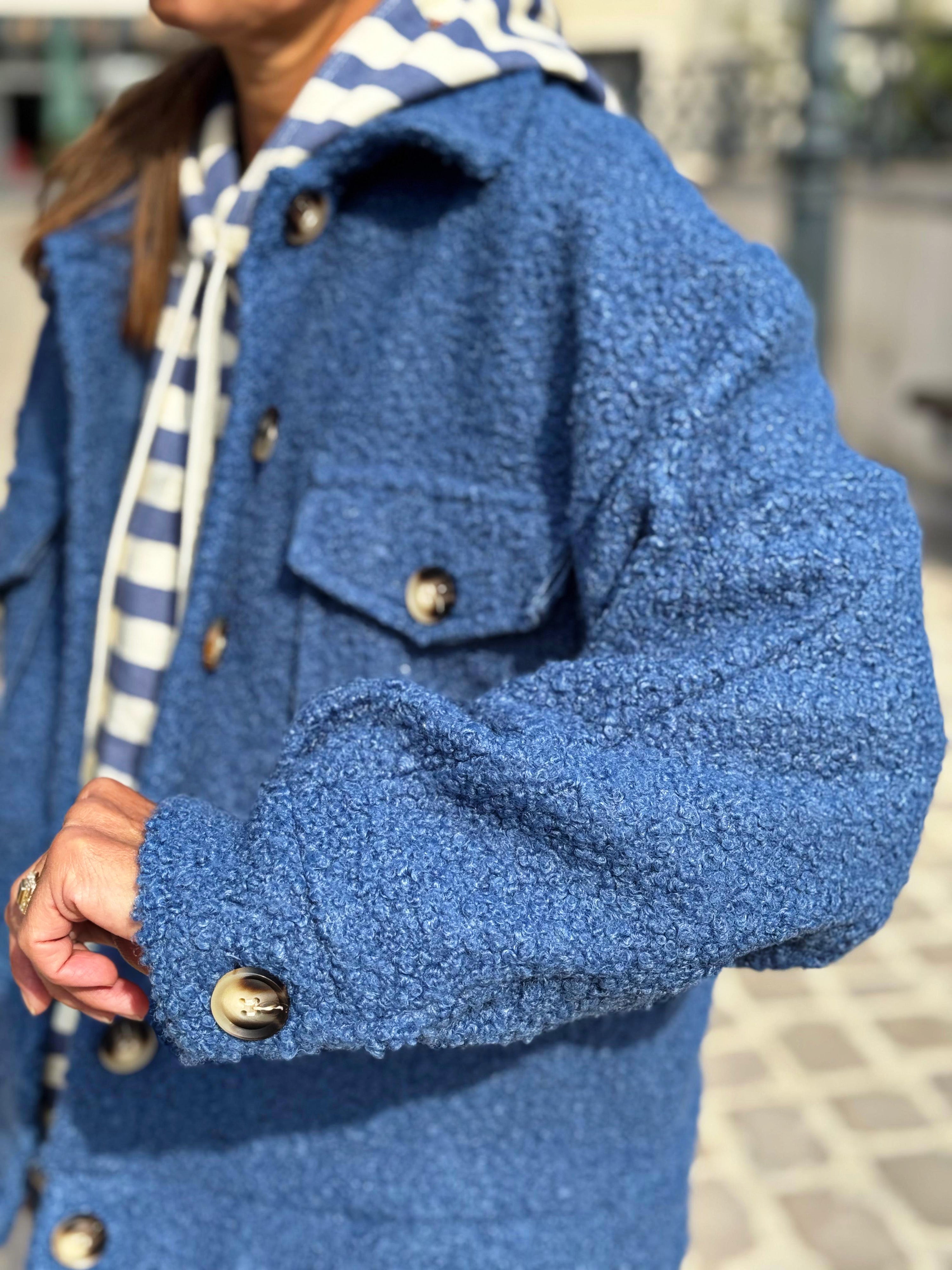 Blouson bouclette GAB Bleu jeans