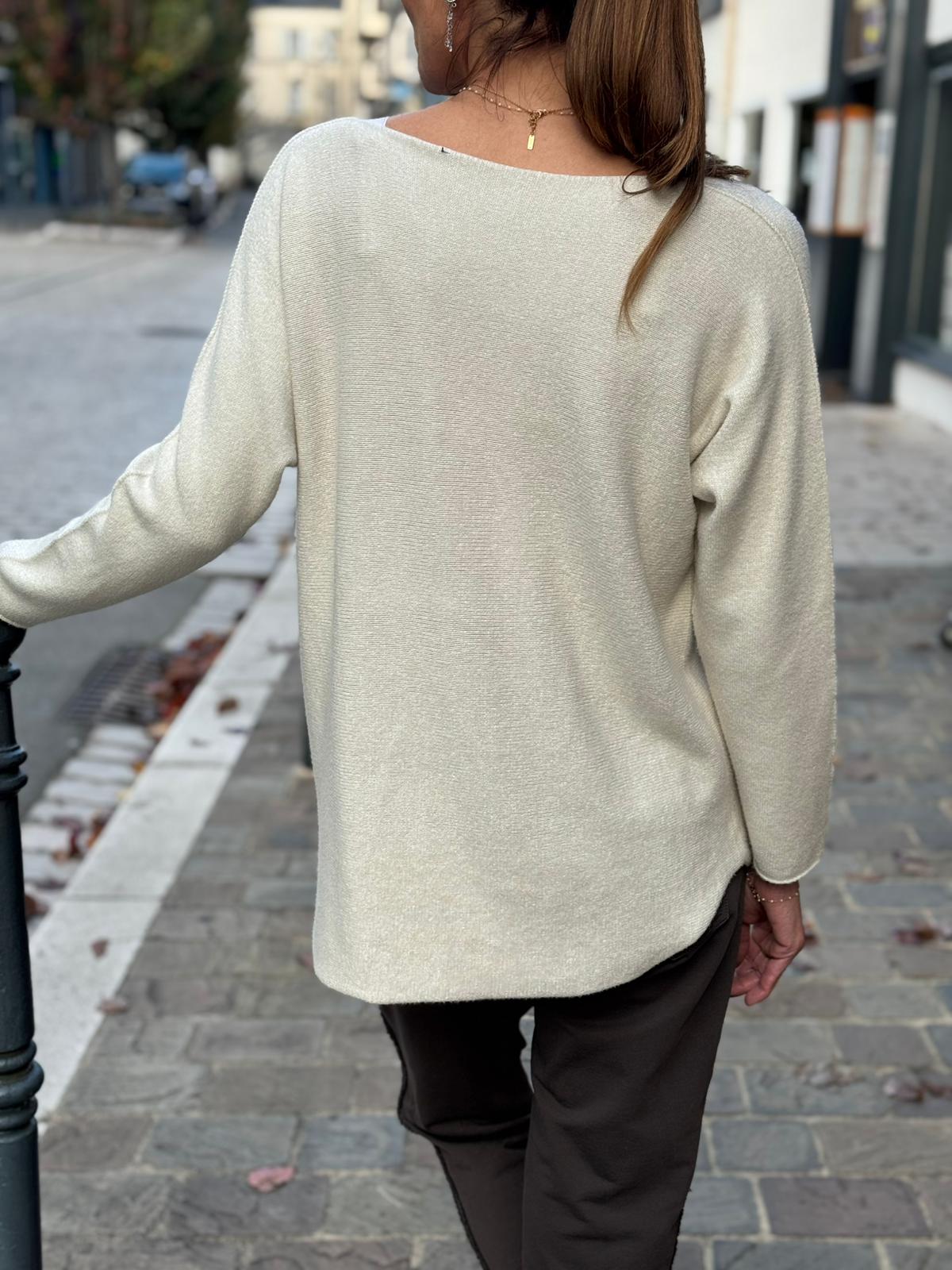 Pull doux TAO Greige