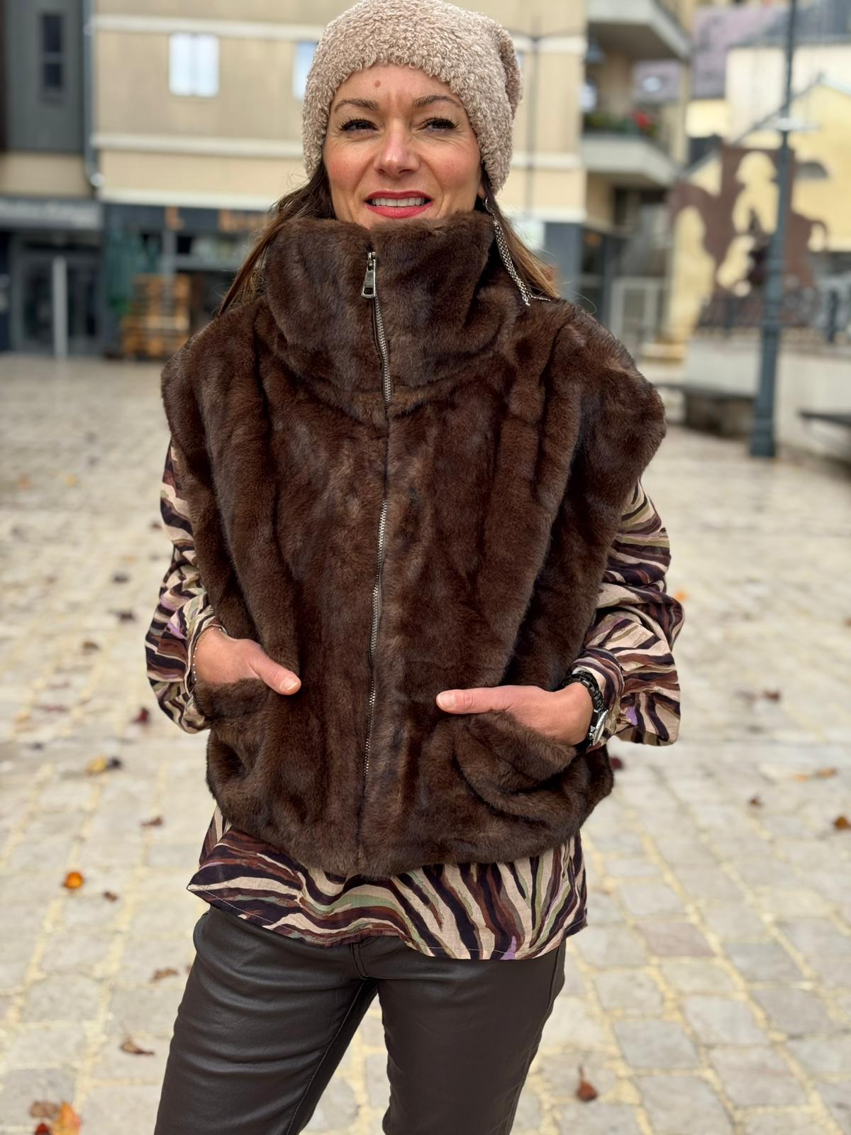 Veste sans manche FAUVE Choco