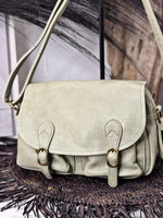 Charger l'image dans la galerie, Sac bandoulière BRUME Vert effet cuir grainé
