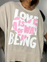 Charger l'image dans la galerie, T-shirt imprimé message Beige - LOVE

