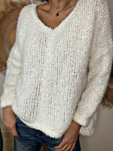 Pull bouclette MARTINO Blanc