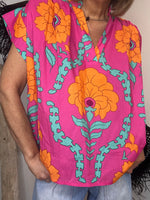 Charger l'image dans la galerie, Blouse imprimée Fuchsia - FLOWER
