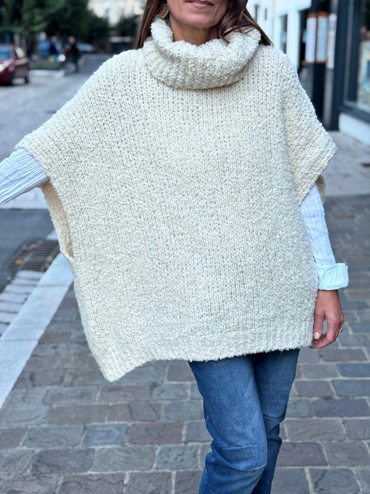 Pull sans manche BERNIE Ecru