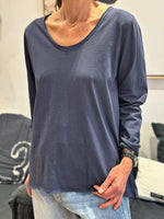 Charger l'image dans la galerie, T-shirt manches longues Bleu marine - ILONA
