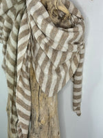 Load image into Gallery viewer, NELIA Beige/Ecru triangle scarf
