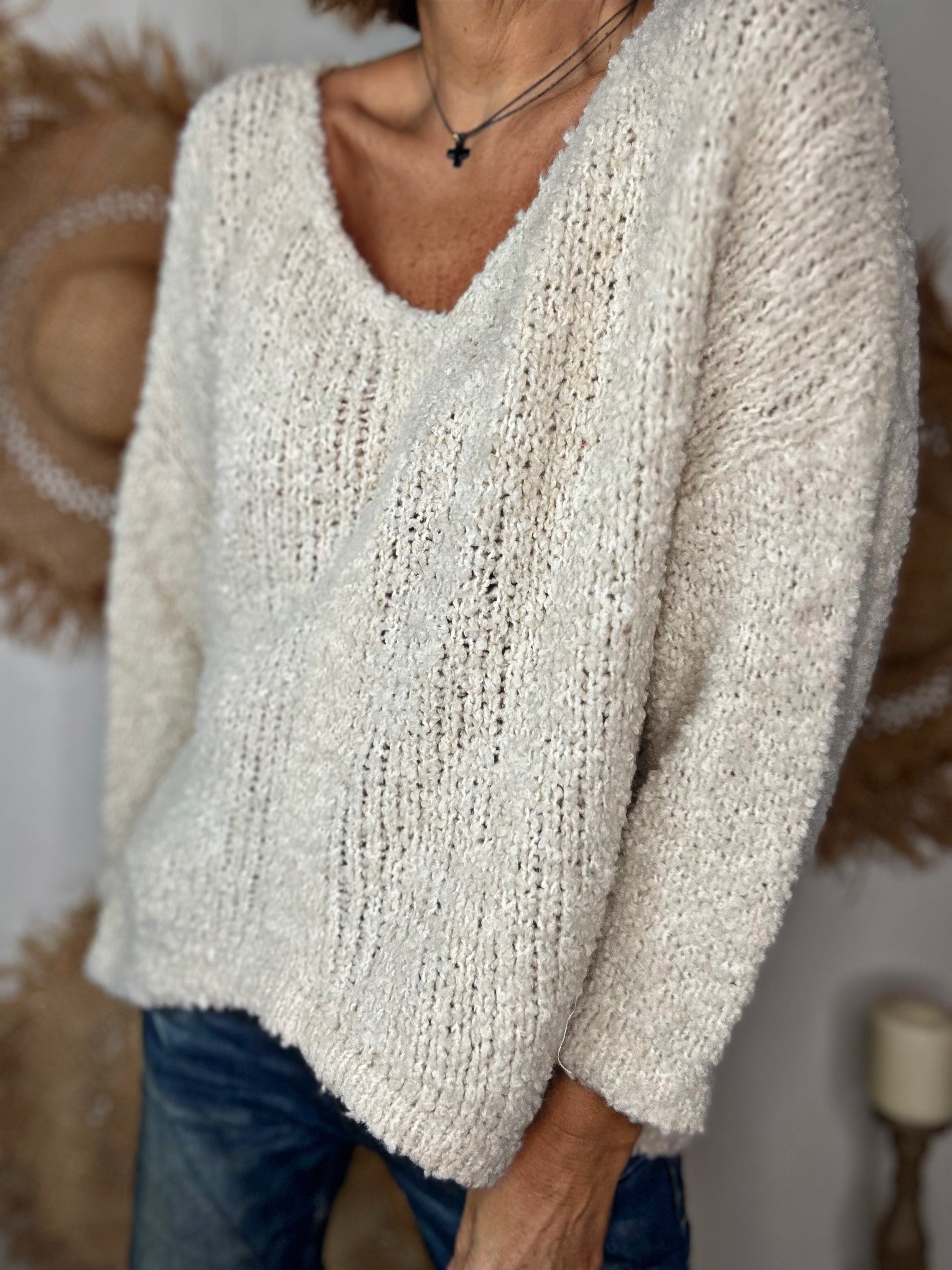 Pull bouclette MARTINO Beige