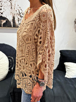 Charger l&#39;image dans la galerie, Pull crochet ZARA Camel
