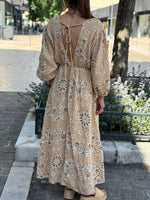 Charger l'image dans la galerie, Robe longue gaze de coton camel - NERYS
