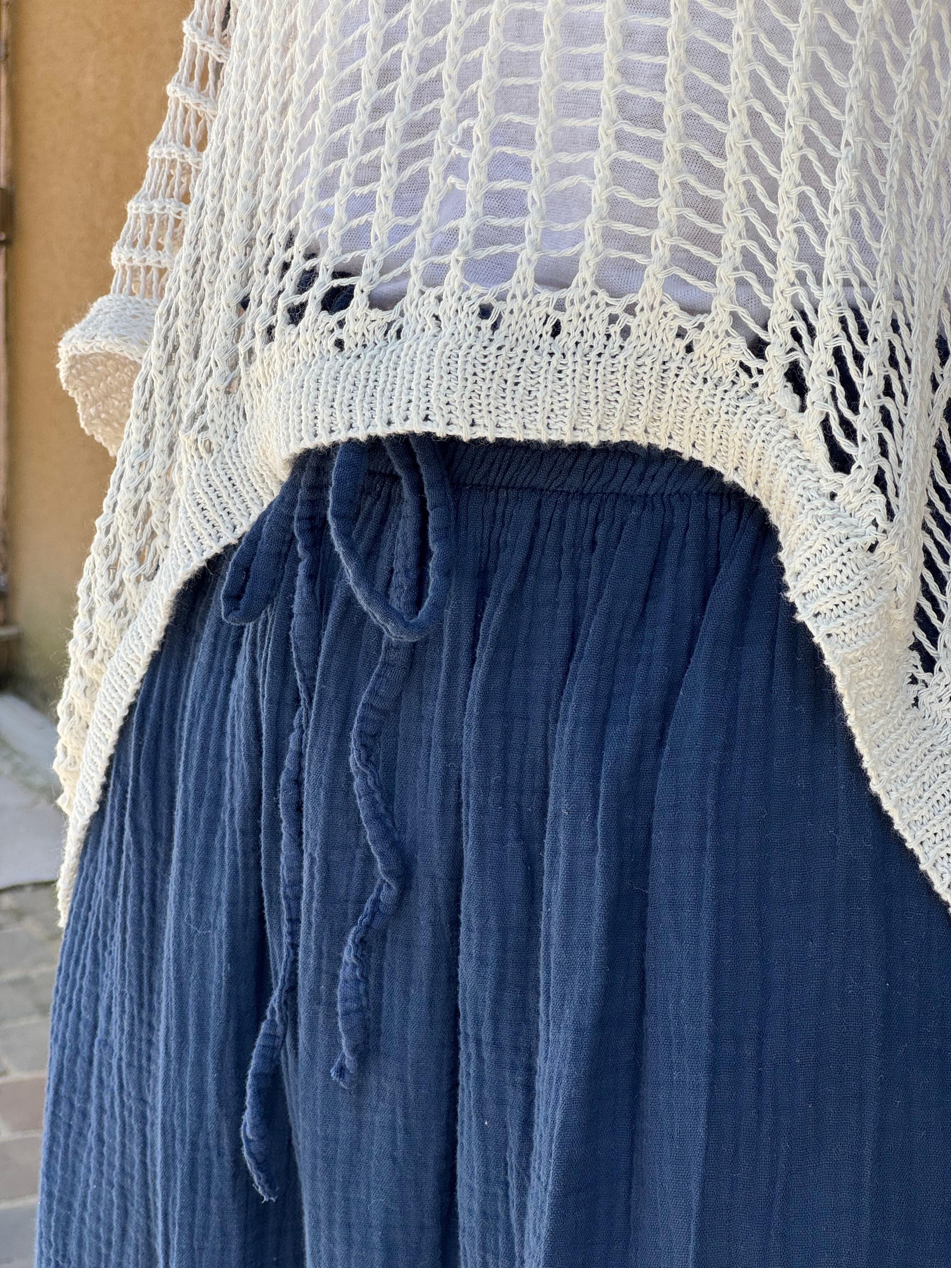 Pantalon gaze de coton YAGO Marine
