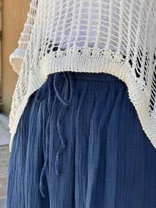 Pantalon gaze de coton YAGO Marine