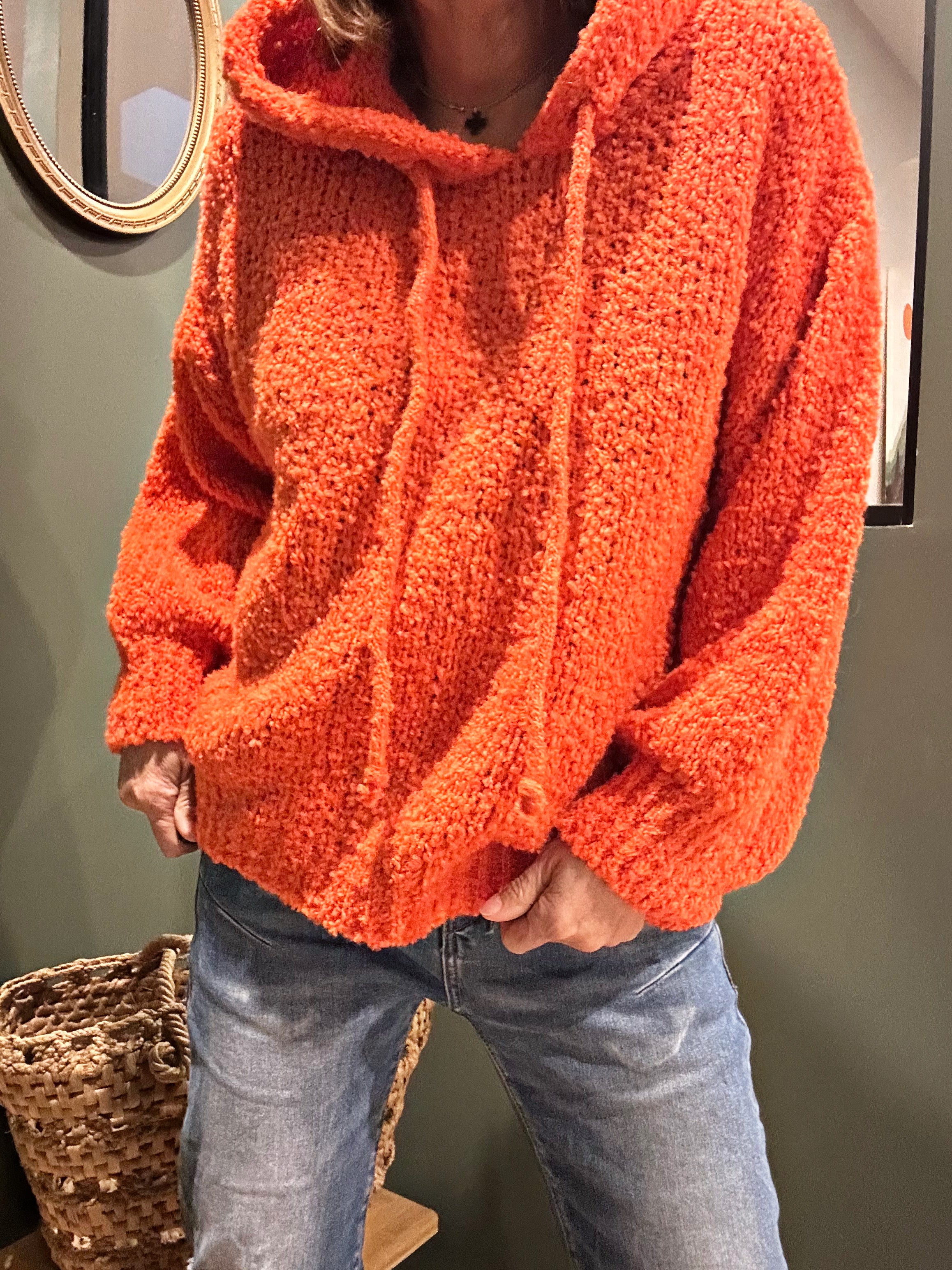 Pull à capuche RIVA Orange