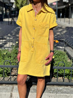 Charger l'image dans la galerie, Robe denim Jaune - MAELYS
