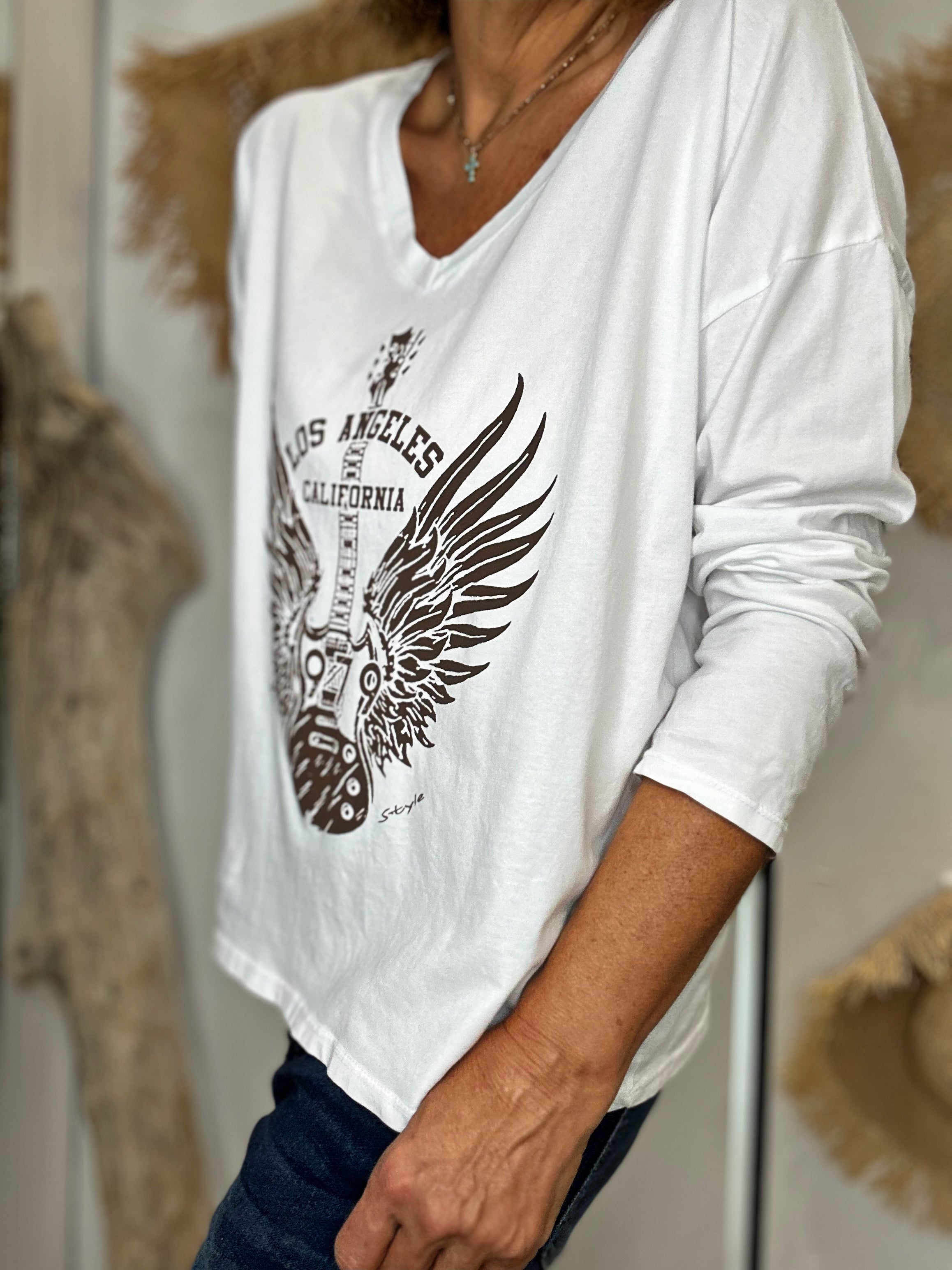 Tee shirt LOS ANGELES Blanc